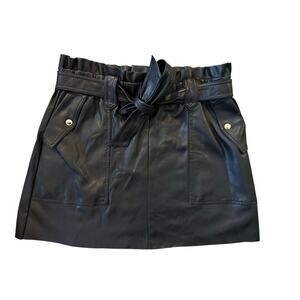 Marc New York Faux Leather Belted Mini Skirt Size Large